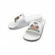 footwear manufacturers haitian flag slippers, PVC flag summer beach home house advertisement Haiti flag slides slippers men